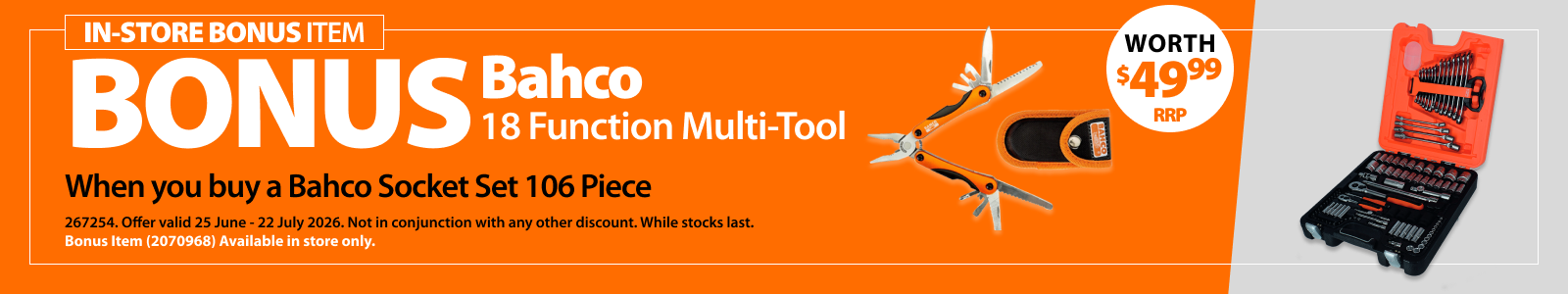 In Store Bonus Bahco 18 Function Multi Tool